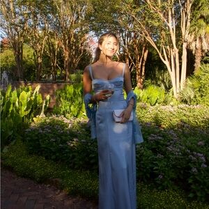 Reformation Elegant Blue Evening Dress